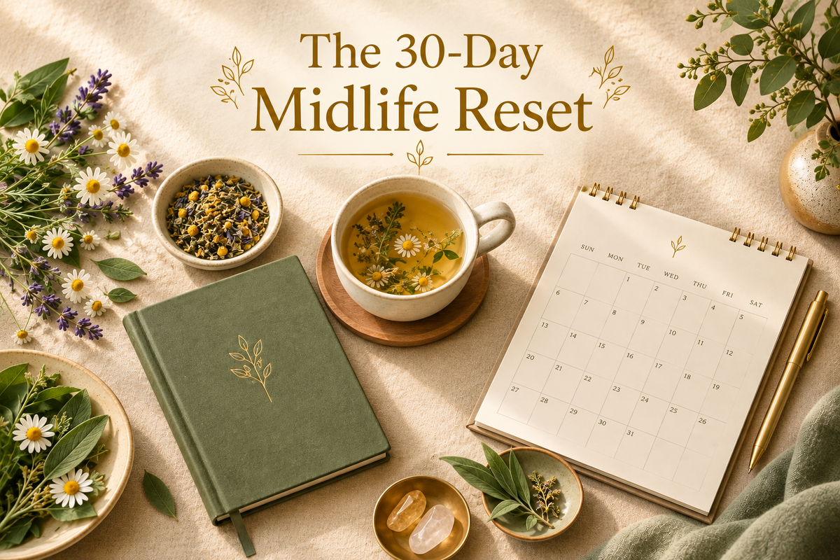 The 30-Day Midlife Reset digital guide cover by VEYORA